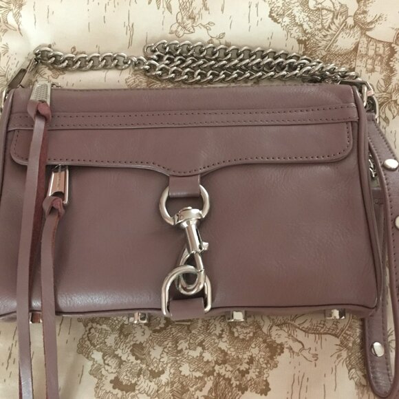 Rebecca Mincoff Mini MAC - Mauve Leather - Silver Tone Hardware - Excellent - Picture 2 of 15